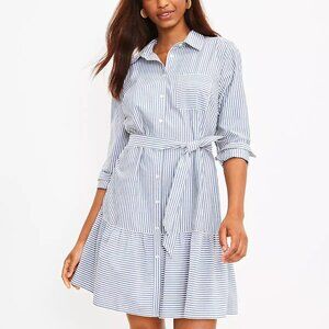 NWOT Striped Flounce Shirtdress